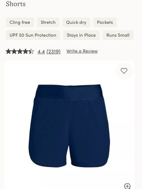 Lands' End Women's Deep Sea Navy Athletic Shorts